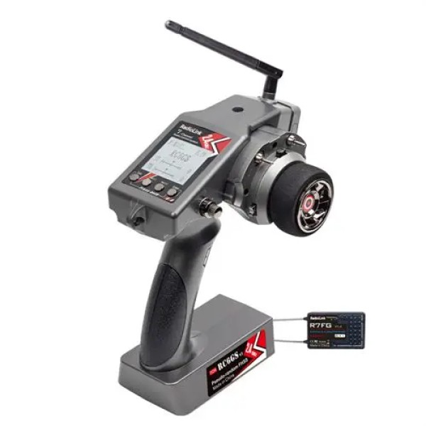 Radiolink RC6GS V3 2.4G Transmetteur radio 7 canaux Récepteur R7FG Gyro Télémétrie RC Voiture Bateau forte capacité anti-interférence